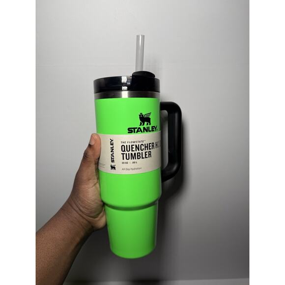 Stanley Limited Edition GREEN and YELLOW NEON 30oz Quencher Tumbler Set BNWT - Picture 5 of 15